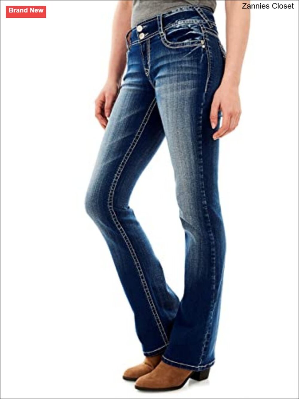 Women's Luscious Curvy Bootcut Jeans Mid Rise Insta Stretch Denim